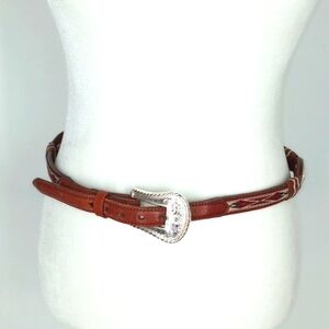 Justin Western Belt Silver Hardware Size 32